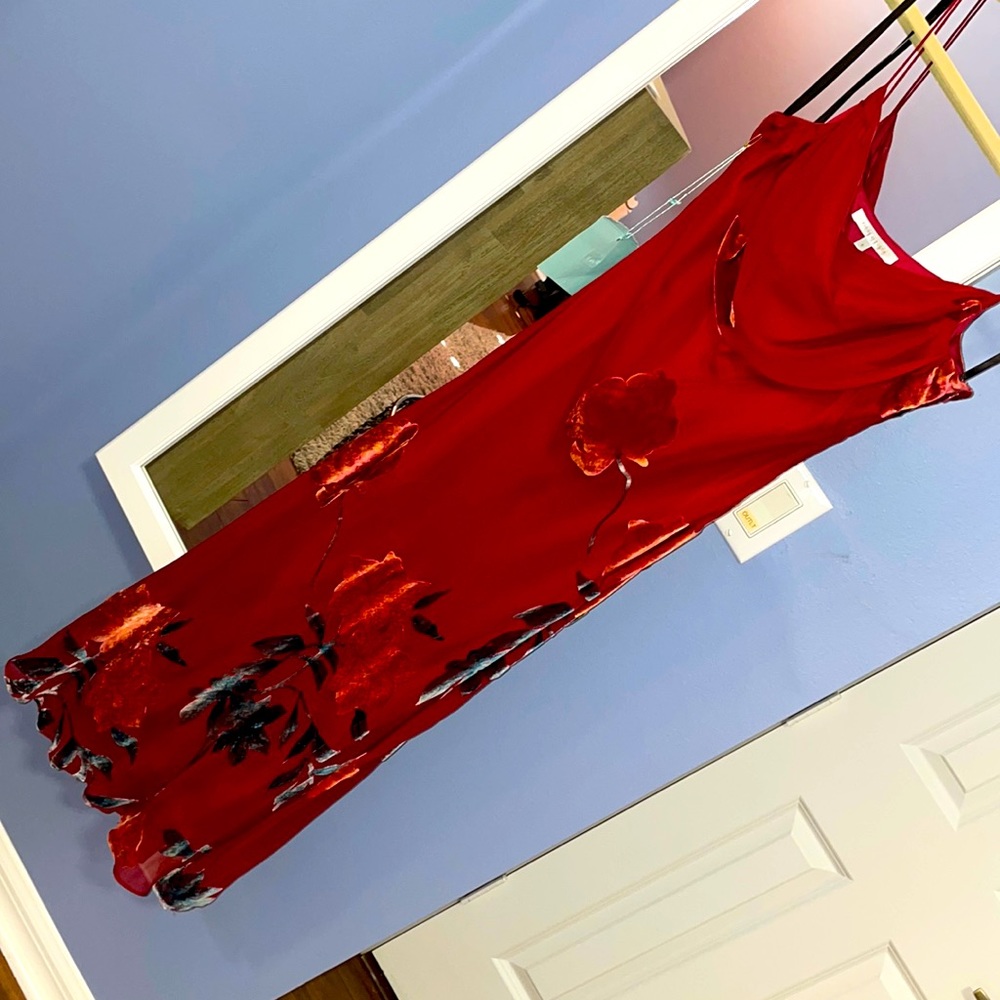 Burgundy slip dress